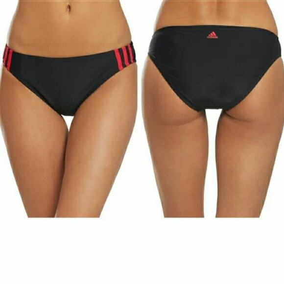 Women's adidas Midrise Hipster Bikini Bottoms Color: Black/Red, Size: XL - Picture 5 of 5